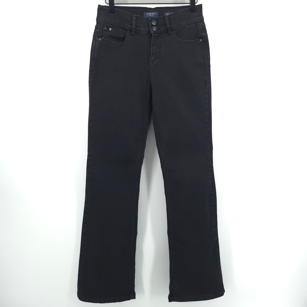 Curve Appeal Curve Creator Women High Rise Boot Jeans 8/29 Black Stretch